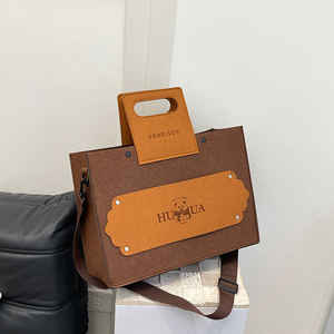 Nuevo bolso de mano de fieltro a la moda, bolsos de hombro para mujer, bolsos de fieltro de gran capacidad para viajar - Product Image 4