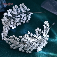 YouLaPan HP644 Coiffe de Mariage Blanche Perlée Tendance & Accessoire Cheveux Anneau pour Mariée et Demoiselle d'honneur Élégant et Léger