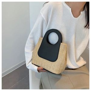 Ensembles de sacs à main tissés en paille pour femmes, sacs seau tendance et décontractés - Product Image 5