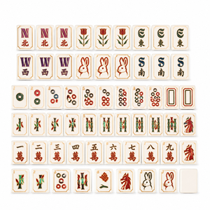 Juego de Mahjong Americano de Lujo Personalizado Sunday Hummingbird Turmeric Butterscotch, con 160 Fichas de Acrílico Grabadas y Tapetes - Product Image 6