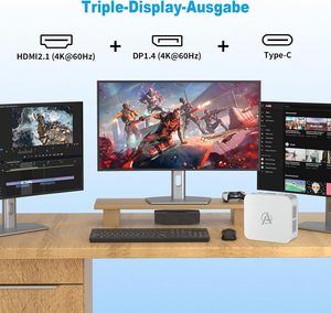 <span class=keywords><strong>Awow</strong></span> มินิพีซี W-11โปรคอร์14C I5-13500HX 20T 2.5GHz-4.7GHz 16GB DDR4 3200MHz 512GB M.2 PCIe3.0 SSD 4K 60Hz สำหรับ DP Type-C 2.5g - Product Image 5