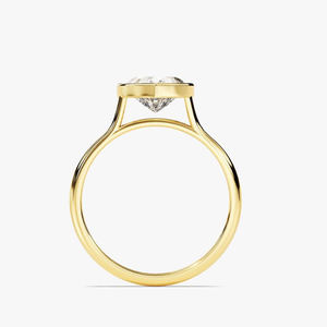 خاتم زفاف وخطوبة مخصص من ماسة المويسانيت على شكل قلب من الذهب الخالص عيار 9 أو 10 أو 14 أو 18 قيراط من ماي يي - Product Image 2