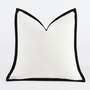 Housse <span class=keywords><strong>de</strong></span> coussin carrée épaisse en chenille pour <span class=keywords><strong>Amazon</strong></span>, style moderne blanc et rouge, pour <span class=keywords><strong>canapé</strong></span> <span class=keywords><strong>de</strong></span> salon, coussin décoratif doux tissé - Product Image 6