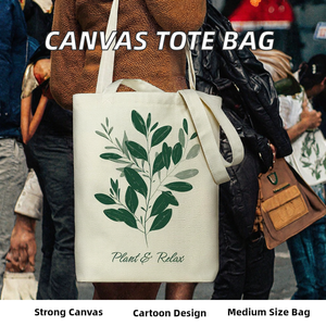 Sac fourre-tout en toile pour femmes avec longue poignée, poche zippée, sac de shopping et de voyage durable - Product Image 2