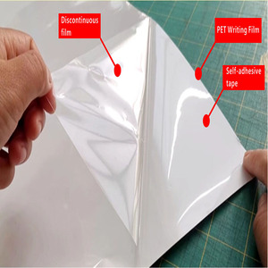 Film PET autocollant pour tableau blanc, idéal pour les écoles et les bureaux, format 1,07 m x 50 m, pour une planification et une résumation faciles - Product Image 2