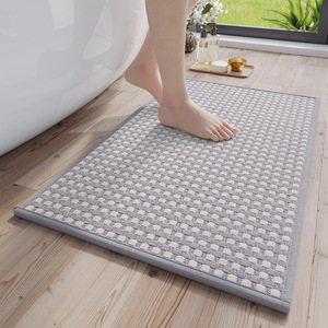 Alfombra de baño rectangular de fibra de poliéster absorbente y antideslizante para uso en inodoros y baños - Product Image 2