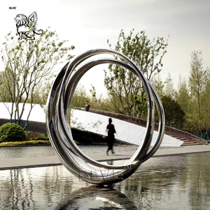 Sculpture abstraite en acier inoxydable, grande statue ronde en métal pour la décoration de jardins, centres commerciaux et <span class=keywords><strong>parcs</strong></span>, taille personnalisée BLVE - Product Image 2