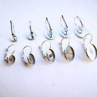 Crochets de boucle d'oreille en fil de poisson plaqué rhodium en or véritable avec capuchon de perle pour perles Rivoli de 13*19mm