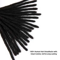 Estensioni Dreadlock Permanenti Boutique Nere Naturali, Zero Point, 8 Centimetri, Doppia Trama a Macchina, 100% Capelli Vergini Remy 4C