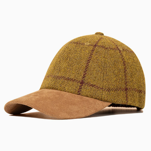 Gorra de Béisbol de Tweed a Cuadros con Visera de Gamuza, Estilo Británico Vintage, Ajustable, para Hombre y Mujer - Product Image 1