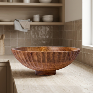 Bol décoratif de luxe en bambou, bord sculpté, fait main, écologique, sans BPA, pièce d'art, pour centre de table de mariage, utilisation à la table, Apex Align - Product Image 3