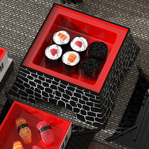 Ensemble de séparateurs de vaisselle pour restaurant de style japonais Twin Swords Edo Castle Keep, idéal pour les repas d'hôtel - Product Image 3