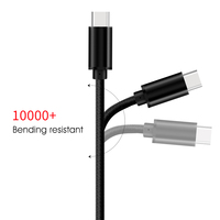 Cable de Datos PD de 60 W, USB 3.0, USB C a USB C, Carga Rápida con Cable Trenzado de Nailon Tipo C, Cable USB de Carga Rápida Tipo C