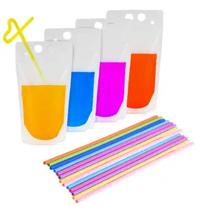 Bolsa de plástico transparente personalizada para bebidas, Caño líquido de alta calidad, 100ml, 200ml, 250ml, 500ml