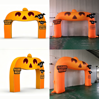 Arche Gonflable Carrée Personnalisée Citrouille d'Halloween Thème Horreur Tissu Oxford Résistant à l'Eau Durable Publicité Fête Extérieure