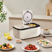 Cuisinière à riz intelligente à double cuve de 2,5 L + 2,5 L : Cuisinez 2 aliments en même temps avec 10 menus prédéfinis et contrôle par écran tactile