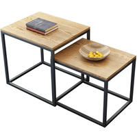 Table basse carrée moderne et portable, ensemble de deux pièces, multifonctionnelle, empilable, meubles de salon, écologiques, durables