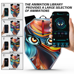 Ba lô xe máy Night Shadow Knight phát sáng, chữ viết động, đèn <span class=keywords><strong>LED</strong></span> hình mắt bánh xe, ba lô đi xe máy, túi đựng mũ bảo hiểm đầy đủ - Product Image 3