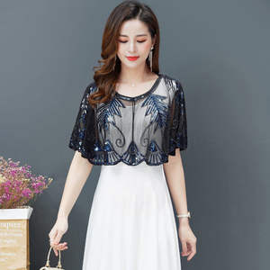 Chaqueta tipo capa estilo vintage de los años 20 de Ecoparty, chal nupcial adornado, <span class=keywords><strong>bolero</strong></span> estilo flapper, cubierta para <span class=keywords><strong>fiesta</strong></span> Gatsby - Product Image 2