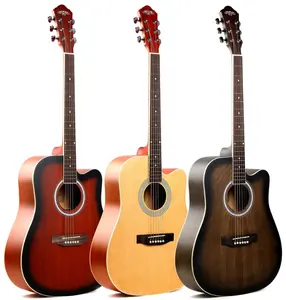 Caravan Music HS-4140 cheap 41 inch acoustic guitar for beginner or students basswood folk guitar China factory wholesale