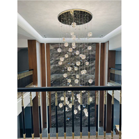 Lustres longs sur mesure pour hôtels, restaurants et villas, lustres modernes en cristal, luminaires suspendus, lustres pour escaliers