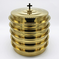 Ensemble de vaisselle de communion en acier inoxydable doré à 5 couches