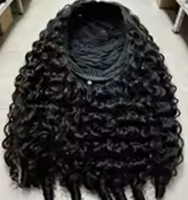 Demi-perruque bouclée birmane sans colle en cheveux humains avec cordon de serrage, clip sans couture, densité 250, perruques bouclées pour débutantes pour femmes