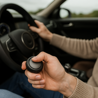 Balise intelligente sans fil magnétique GPS Tracker étanche anti-perte pour voiture collier d'animal de compagnie noir blanc design simple