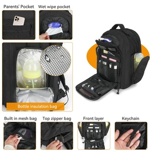 <span class=keywords><strong>Sac</strong></span> à <span class=keywords><strong>dos</strong></span> à langer tactique grand format 7-en-1 <span class=keywords><strong>avec</strong></span> station de change pour maman, bébé, femme, homme, papa – Indispensable pour les voyages et les nouveau-nés - Product Image 4