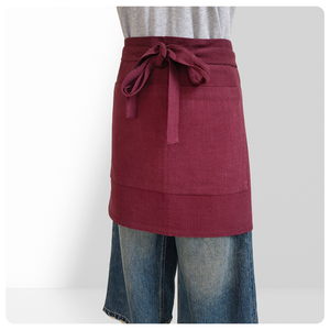 Delantal Corto Más Vendido, Delantal de <span class=keywords><strong>Lino</strong></span> Personalizado con Bolsillos Grandes, Delantal de Trabajo para Servicios de Catering y Camareros - Product Image 4