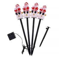 Petites lumières LED solaires en PVC pour Noël, bonhomme de neige, Père Noël, piquet de sol, jardin extérieur, pelouse, paysage, IP54, commande par bouton