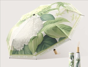 ร่มกันแดดขนาดเล็กสไตล์ญี่ปุ่นสำหรับผู้หญิงไวนิลกันแสงแดดมีที่จับแกะสลักไม้สไตล์ญี่ปุ่น - Product Image 2