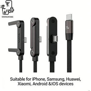 Cable de Carga para Portátil de Nailon Tipo-C USB3.1 de 240W con Soporte para Teléfono, Cargador Rápido PD3.0 de 5A para IOS/Android - Product Image 4