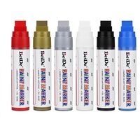 Marqueur à peinture à base d'huile BeiDe PA-460, lot de 6 couleurs, pointe fine, moyenne et large pour verre, métal, bois, tissu