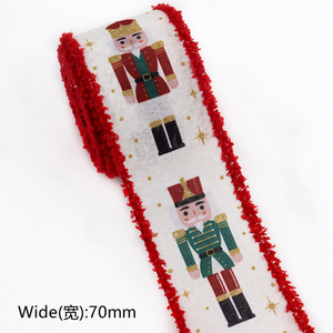 Cinta Decorativa Navideña EMagic con Borde de Alambre, 2.5 Pulgadas, Diseño de Bastones de Caramelo, Bayas de Acebo y Yute, para Envolver Regalos y Decorar el Árbol de Navidad - Product Image 5