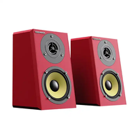 Altavoces de escritorio Hifi 10W USB Altavoz de estantería para el hogar Subwoofer Caja de altavoz de madera con control de volumen de micrófono