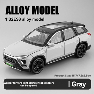 Modelo de aleación Diecast 1:32 NIO <span class=keywords><strong>ES</strong></span> con sonido y luz, puertas de retroceso, modelo de coche de metal abierto, juguete de colección de exhibición - Product Image 4