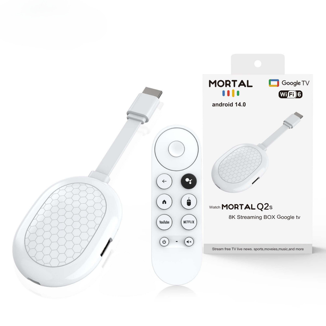 2025 MORTAL Q2 Ultra Android 14 TV Stick Dongle Allwinner H313 Quad Core 8GB RAM 16GB ROM Dual Band WIFI 4K