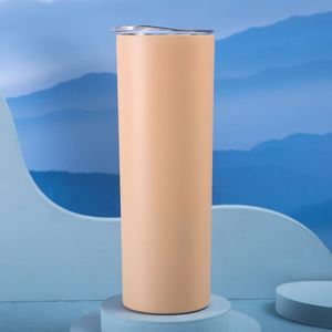 Gobelet isotherme en acier inoxydable à double paroi avec couvercle, finition pailletée par sublimation, 20 oz, forme droite et étroite, avec logo personnalisé - Product Image 6