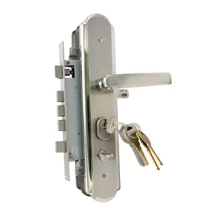 pintu kunci silinder yale Suppliers-SUS304 Kunci Pintu Pengaman Satin Bergaya Baru dengan 68 Kunci Silinder