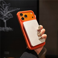 Coque de téléphone magnétique TechWoven originale pour iPhone 18 Pro Max 17 16, design de marque, texture lin, bouton magnétique, coque arrière