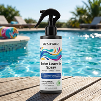 Spray démêlant capillaire à marque privée, après-shampoing sans rinçage pour la natation, enrichi en vitamine et tournesol, répare les cheveux abîmés par le soleil et le sel de la piscine