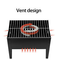 Kit d'accessoires de barbecue moderne et compact pour extérieur, en fer, pliable, compatible charbon de bois jetable