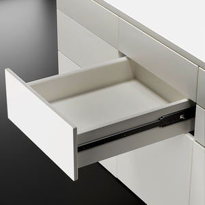 Glissières de tiroir silencieuses en acier noir à rebond silencieux, glissières de tiroir à extension complète à 3 volets, ouverture par pression, fermeture douce - Product Image 3