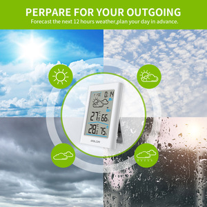 Termómetro Higrómetro Inalámbrico Baldr para Interiores y Exteriores con Pantalla LCD, Estación Meteorológica con Pronóstico y Reloj Despertador para Uso Doméstico - Product Image 3