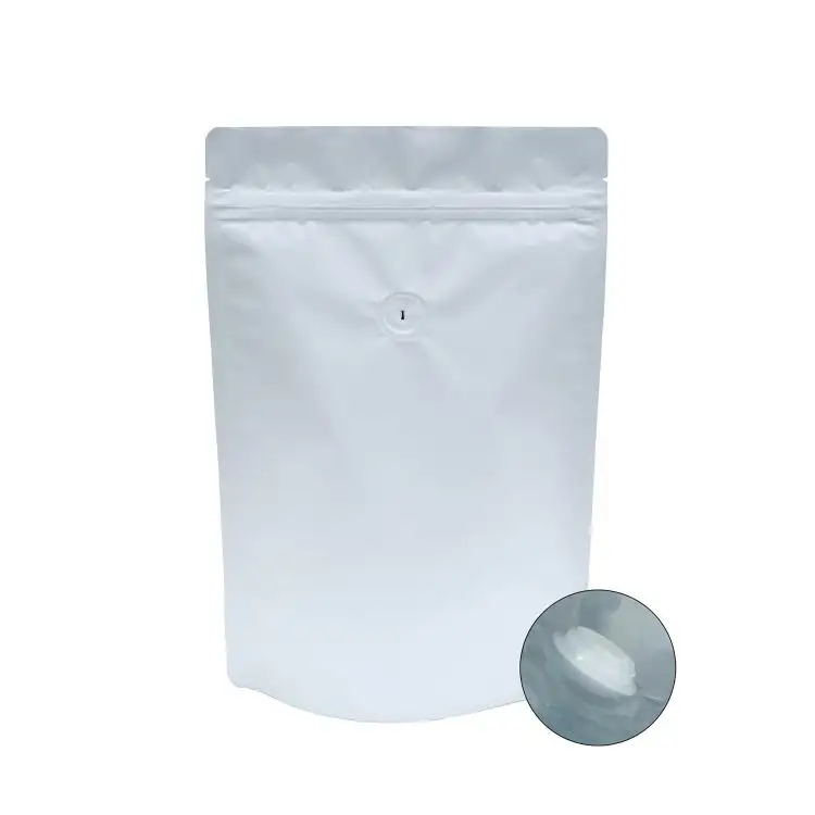 Bolsas de café con válvula, bolsa de plástico con cremallera y cierre hermético, papel de aluminio