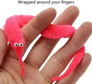 24PCS Magic Worm Toys Worm On A String Worm Trick Toys Wiggly Twisty Fuzzy Worm