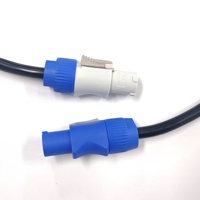 Conector Impermeable IP65 PowerCON True 1 Azul Grisáceo, Cable de Alimentación CA 3c/14awg, Cable de Extensión para Iluminación y Audio