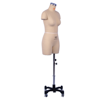 Mannequin de couture professionnel pour femme, demi-corps, en fibre de verre, avec support métallique