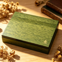 Boîte cadeau en bois plaqué bois de palissandre brillant, couleur chocolat, avec doublure blanche, charnière métallique, logo personnalisé, pour les fêtes musulmanes, emballage alimentaire haut de gamme
